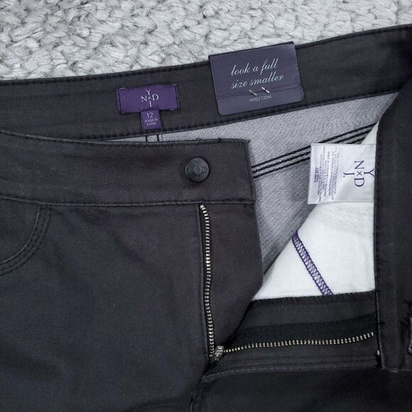 NYDJ Legging Rolled Skinny Jeans Gray Lift Tuck Stretch Size 12 Slimming - Picture 4 of 13